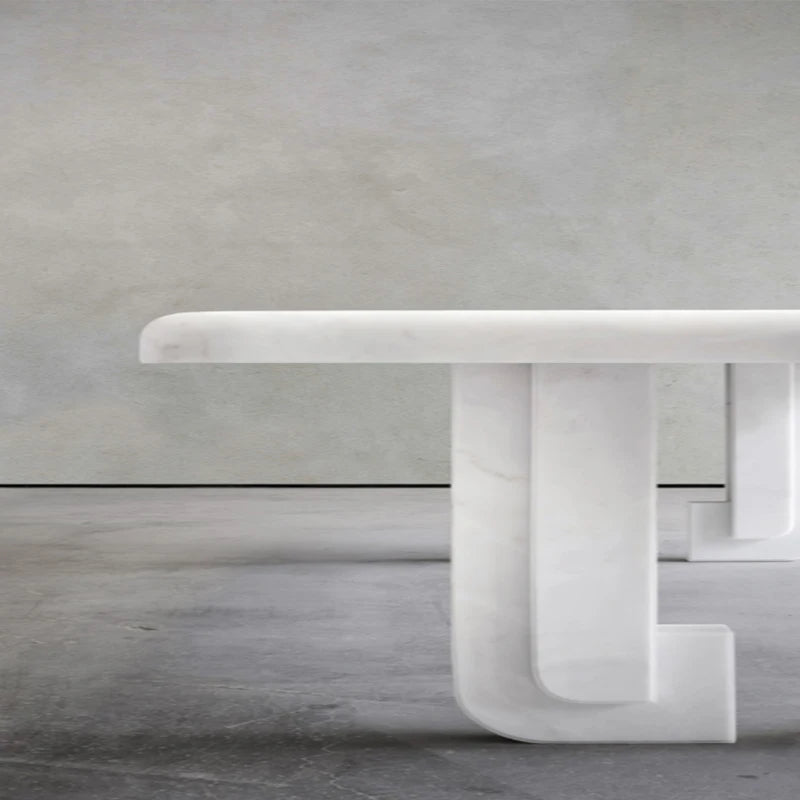 KUMUSI FURNITURE Unique Design Modern Dining Table Set Dining Room Furniture White Marble Dining Table Set 6 Chairs - Image 5