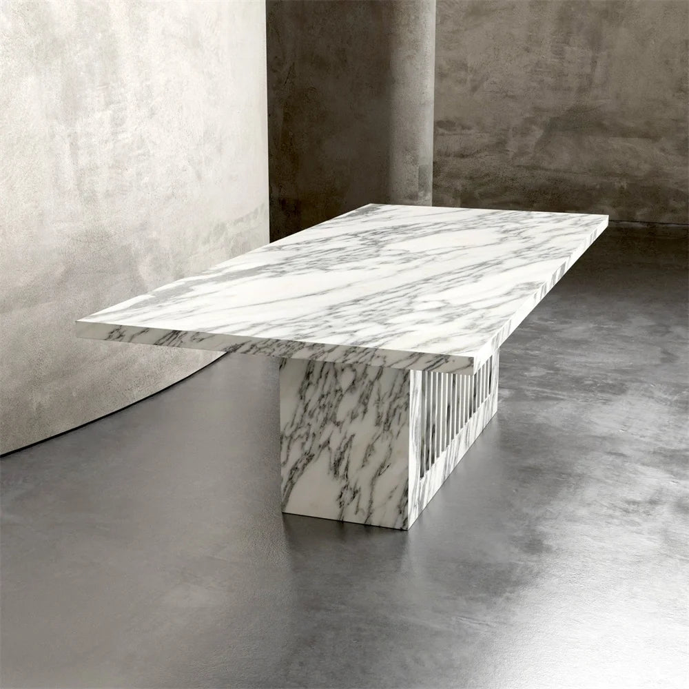 Original Solid Stone Natural Marble Travertine Cutomlized Dining Table - Image 6
