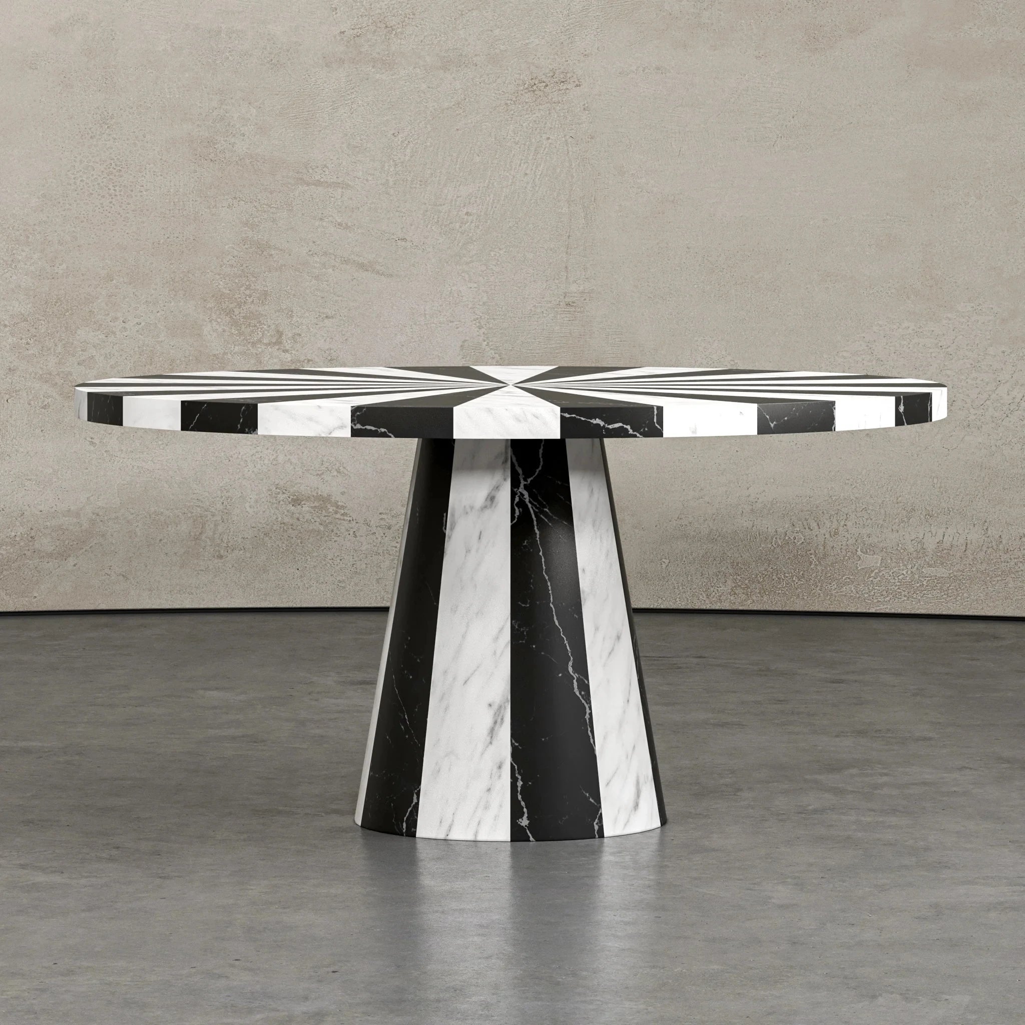 Kumusi Modern Customizable Round Marble Dining Table - Image 5