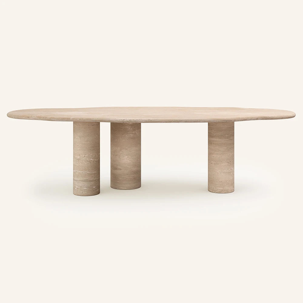 Kumusi Furniture 6 Seat Natural Stone Cloud Top Dining Table Modern Design Dining Room Furniture - Image 7