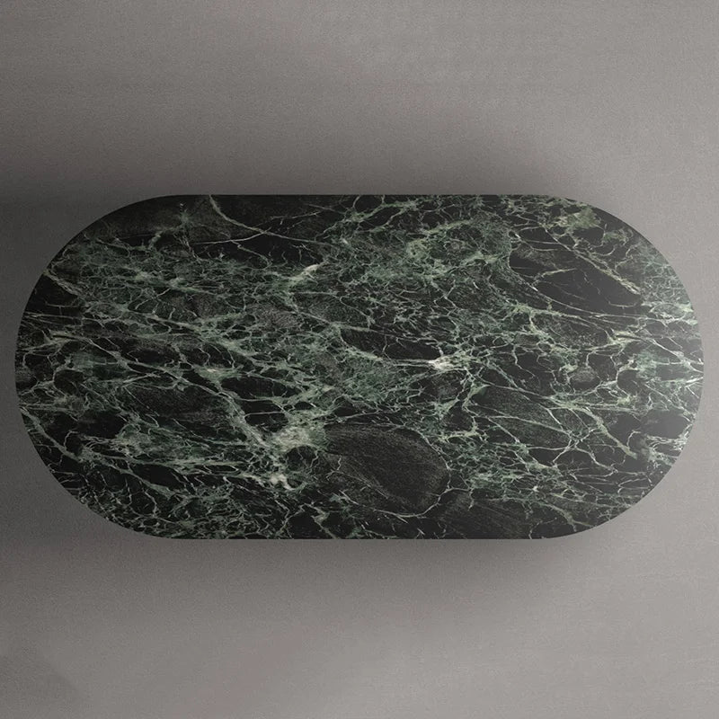 Kumusi Luxury Stone Verde Alpi Rectangle Marble Dining Table - Image 5