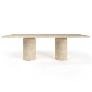 Rectangular Marble Table with Cylindrical Legs