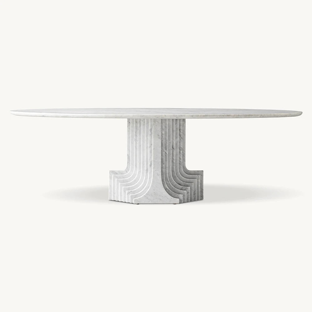 Kumusi Verde Alpi Marble Table for Dining White Marble Dining Table - Image 7