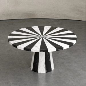 Kumusi Modern Customizable Round Marble Dining Table