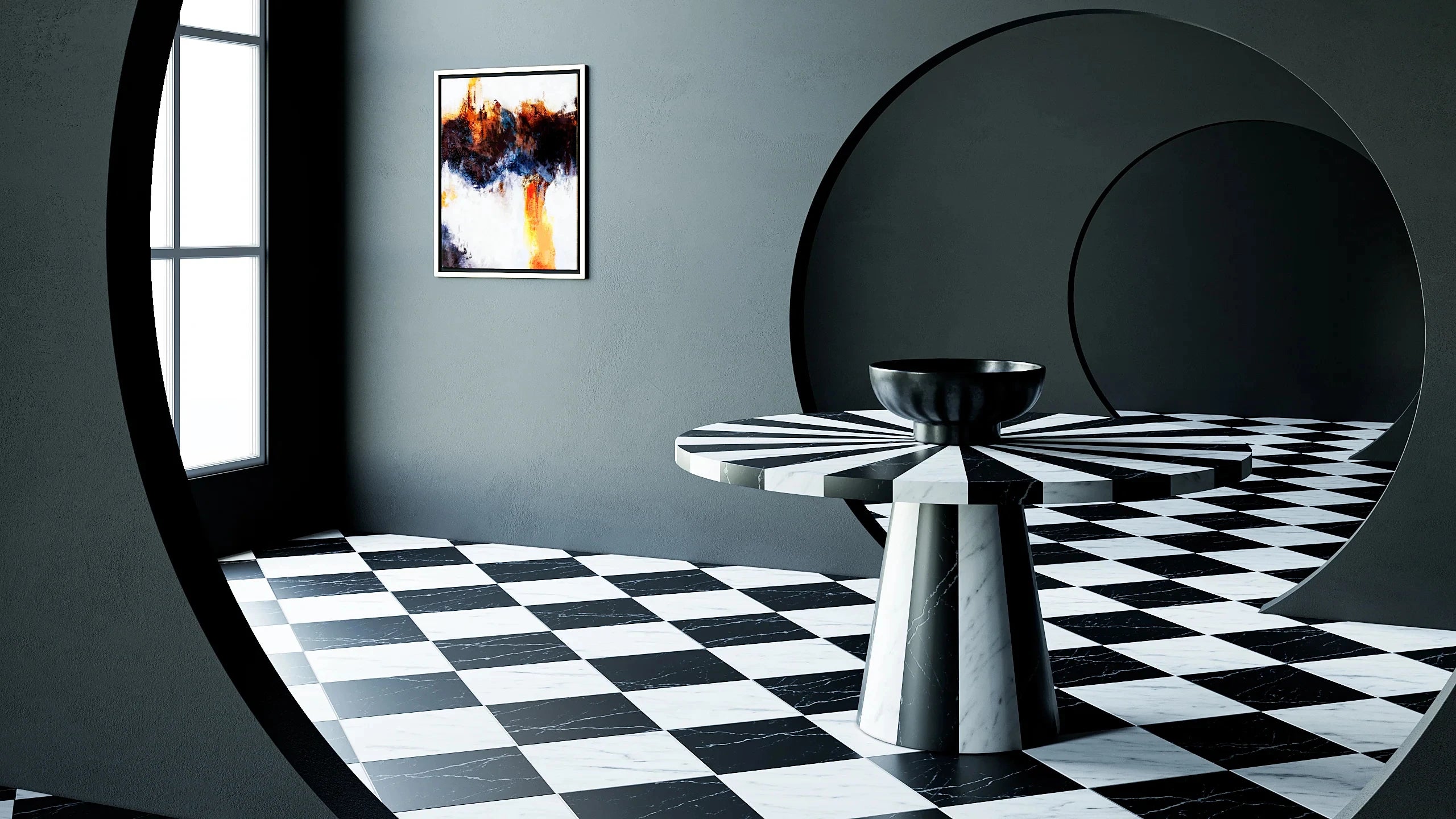 Kumusi Modern Customizable Round Marble Dining Table - Image 6