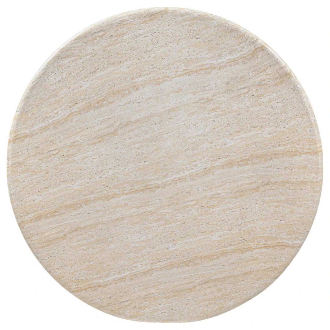 Kumusi Furniture Natural Marble Dining Room Beige Travertine Cream Dining Table for 6-8 People - Image 4