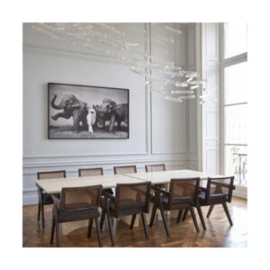 Luxury Marble Dining Table Rectangular Modern Dining Table Set for 8 Seaters Travertine Dining Table