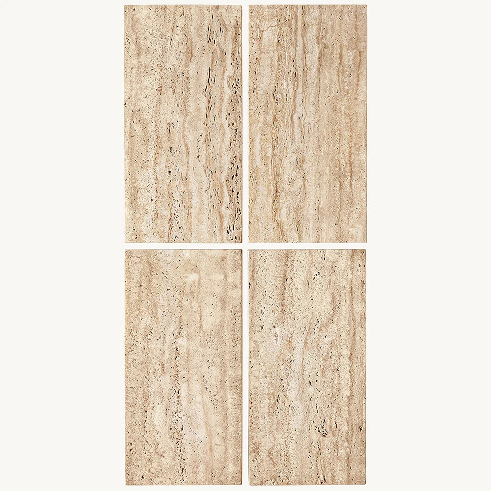 Kumusi New Design Wabi-sabi Home Furniture Round Beige Travertine Finish Dining Table - Image 5