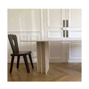 Italian Luxury Dinner Base Travertine Top Dining Table Decoration Rectangular Dining Table Set Modern