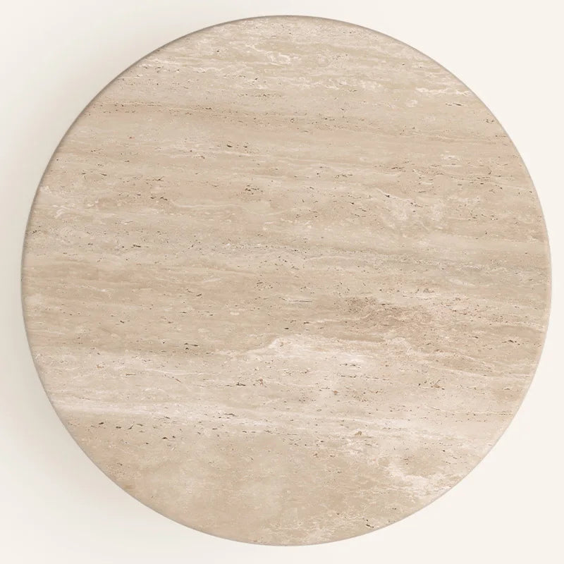 Modern Simple Dark Coffee Patterned Marble Marble Round Dining Table - Image 6