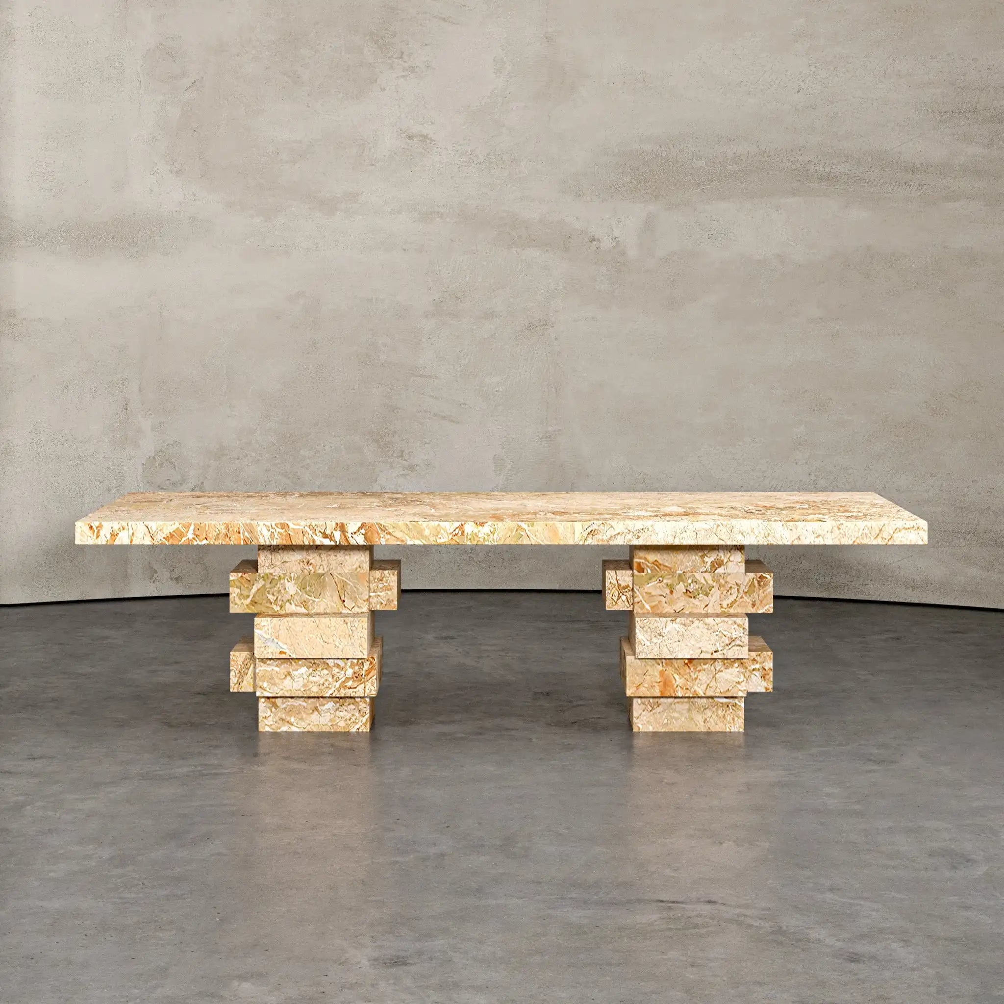 Kumusi Furniture Natural Marble Arabescato White Marble Dining Table for 6-8 People - Image 11