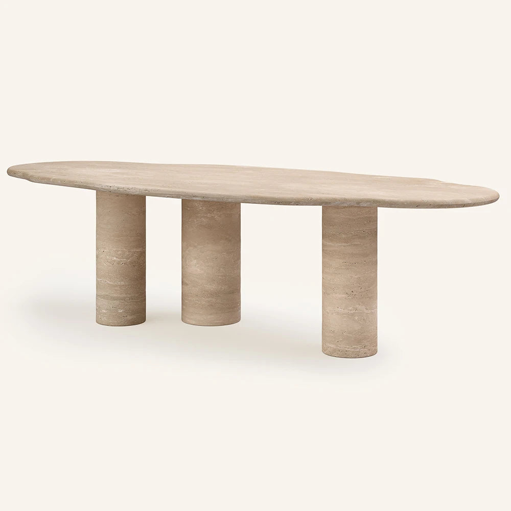 Kumusi Furniture 6 Seat Natural Stone Cloud Top Dining Table Modern Design Dining Room Furniture - Image 2