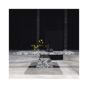 Scandinavian Style Natural Terrazzo Marble Dining Table Modern Villa Model House Western Restaurant Large square Dining Table