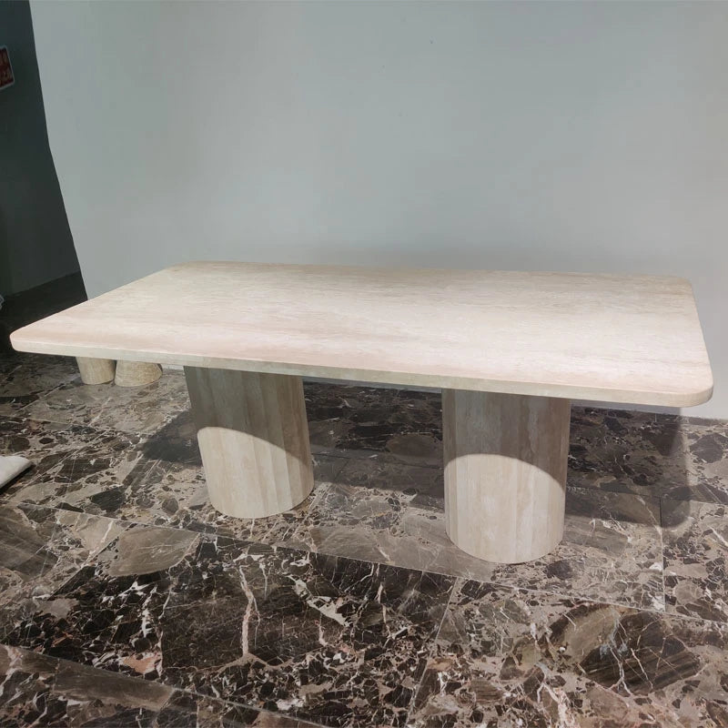 Living Room Furniture Travertine Coffee Table Round Travertine Entrance Round Table Travertine Table - Image 3