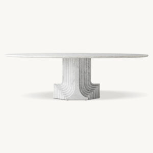 Kumusi Verde Alpi Marble Table for Dining White Marble Dining Table