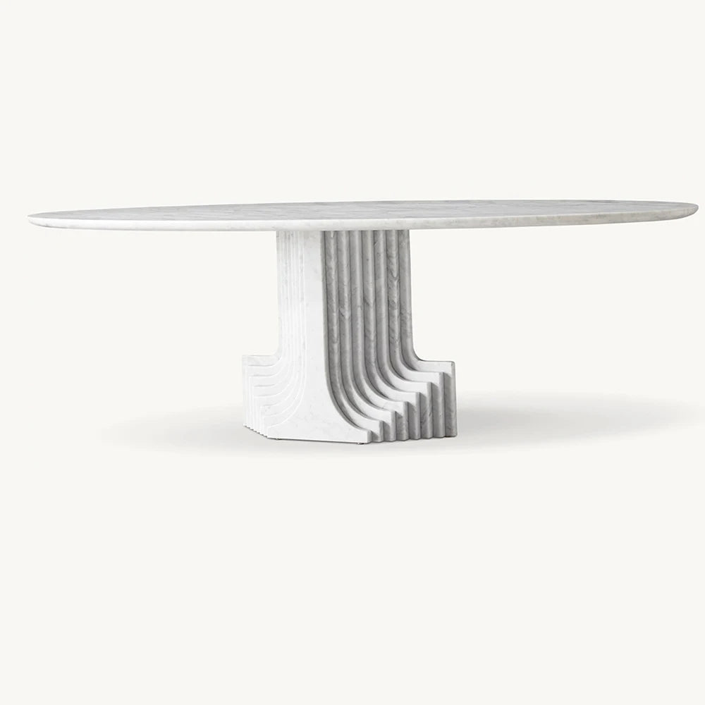 Kumusi Verde Alpi Marble Table for Dining White Marble Dining Table - Image 2