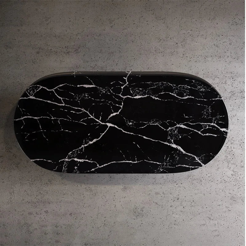 Kumusi New Arrival Luxury White Black Marble Top Dining Table Chairs Modern Scandinavian Design Extendable Dining Room Furniture - Image 7