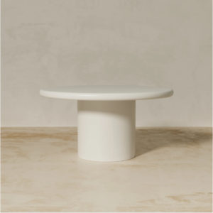 Kumusi KMS-215 Cream Style Creamy White French Exquisite Solid Travertine Dining Table for Two Elegant Unique Small Hotel Use