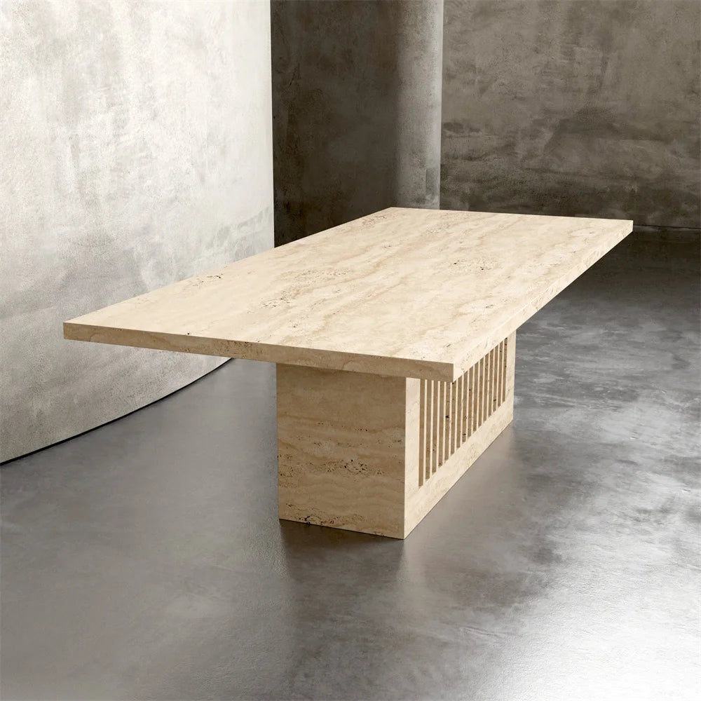 Original Solid Stone Natural Marble Travertine Cutomlized Dining Table - Image 3