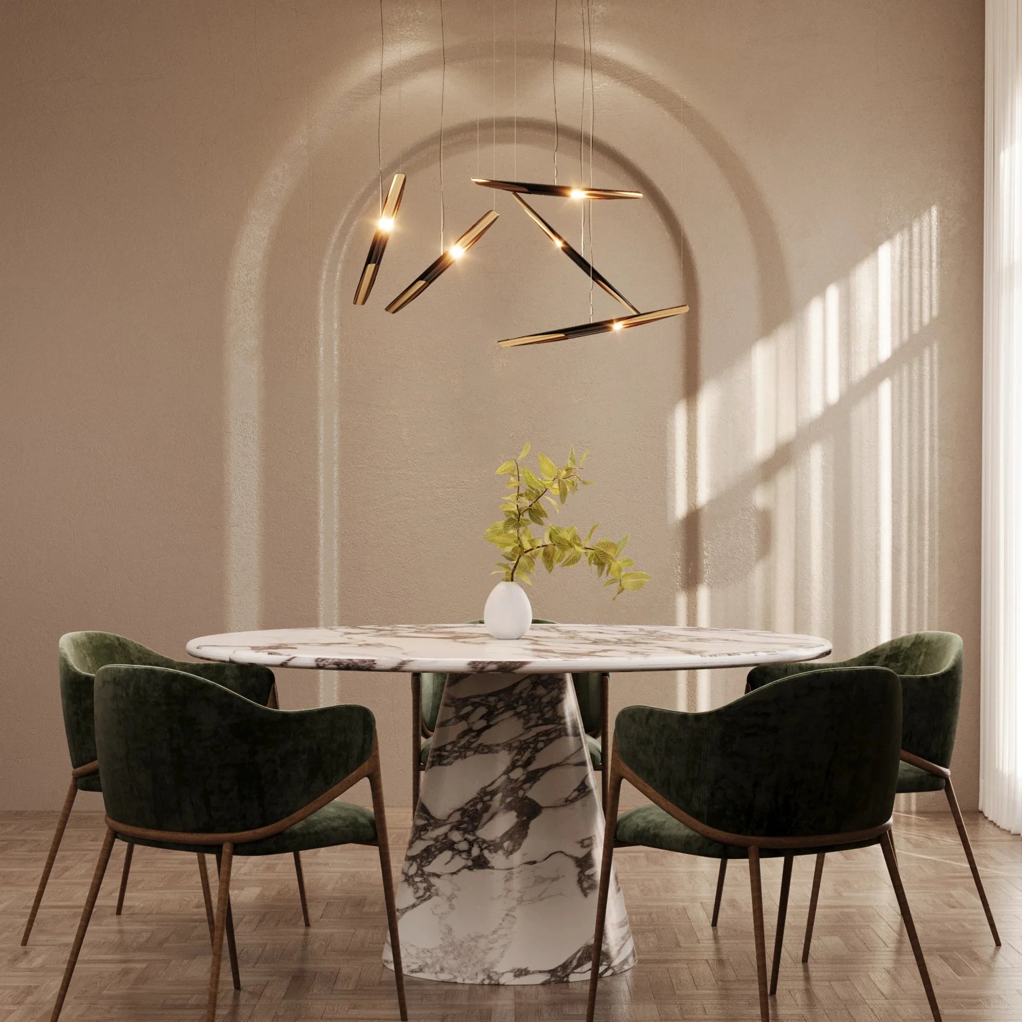 Kumusi Furniture Vivian Italian Calacatta Viola Extendable Round Dining Table for Workshop Use