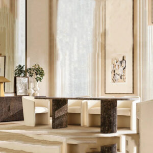 Kumusi Luxury Dark_Emperado Luxury Stone Rectangle Dining Table