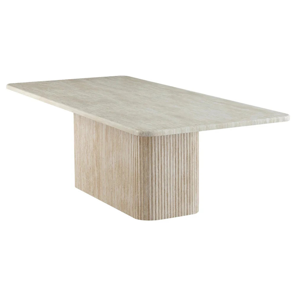Kumusi Furniture Modern Marble Dining Table Waterproof Natural Travertine Stone Table Custom Factory Direct for Villa - Image 3
