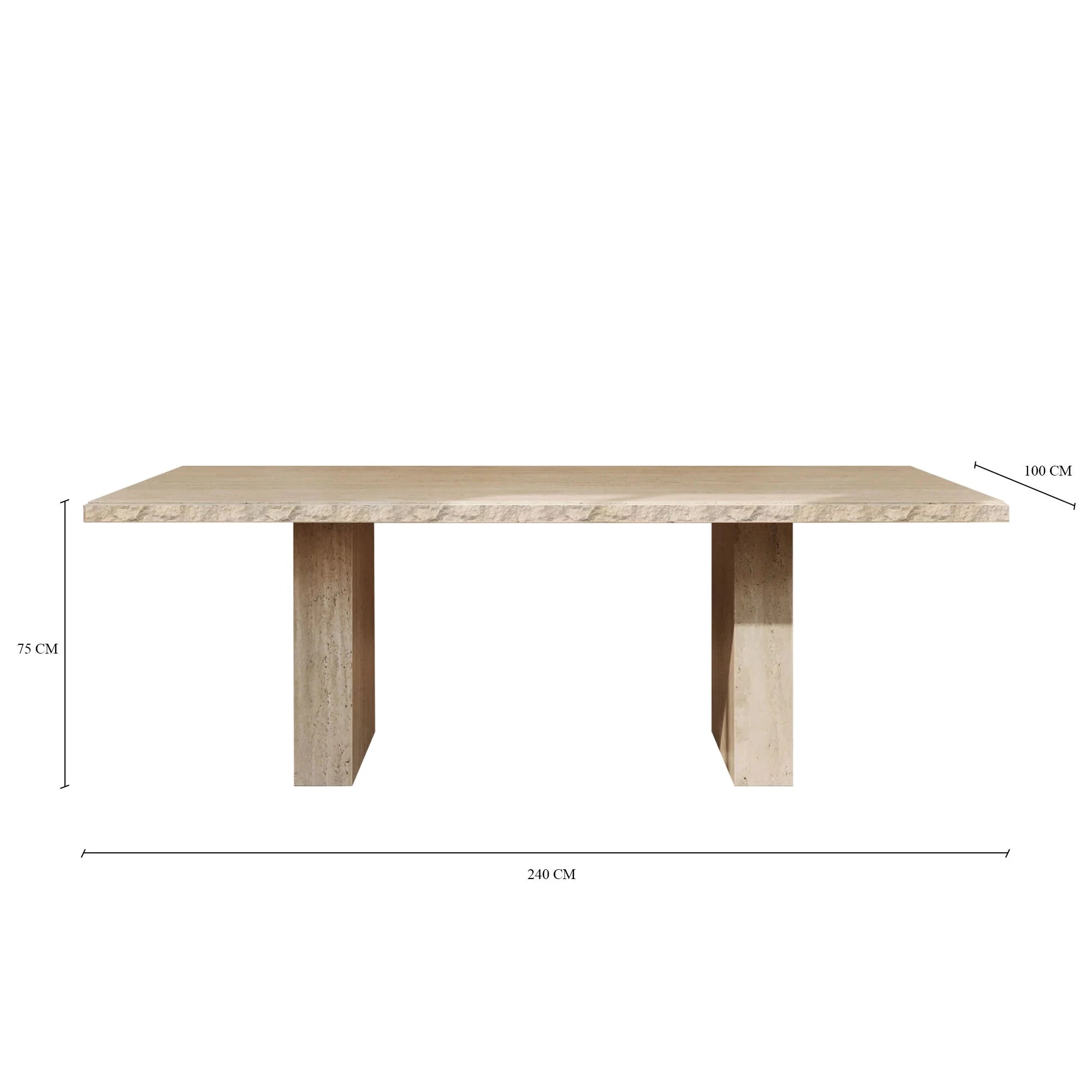 Kumusi Furniture Rosa Travertine Dining Table With Natural Edge - Image 4