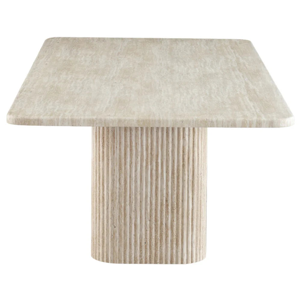 Kumusi Furniture Modern Marble Dining Table Waterproof Natural Travertine Stone Table Custom Factory Direct for Villa - Image 4