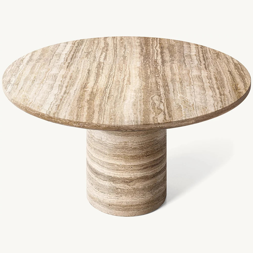 Kumusi New Travertine Round Dining Table, Modern Style, Factory Produced - Image 5