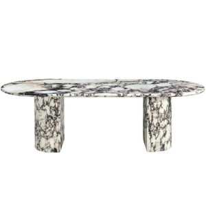 Kumusi Luxury Italian Calacatta Viola Luxury Stone Rectangle Dining Table