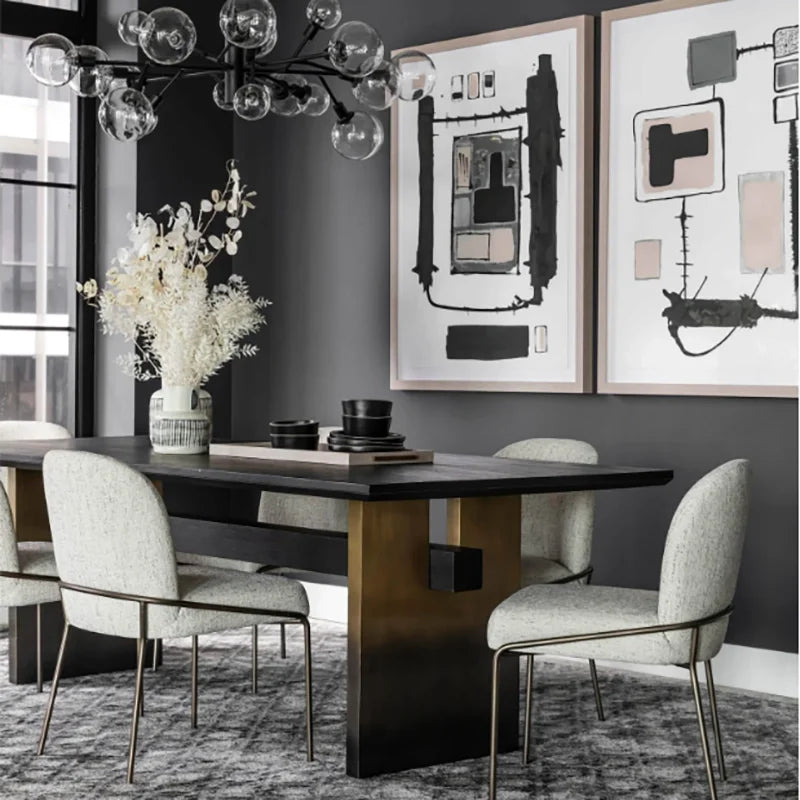 Dining Table 6/8 Seater Large Long Space Black Slate Marble Modern Dining Table - Image 2