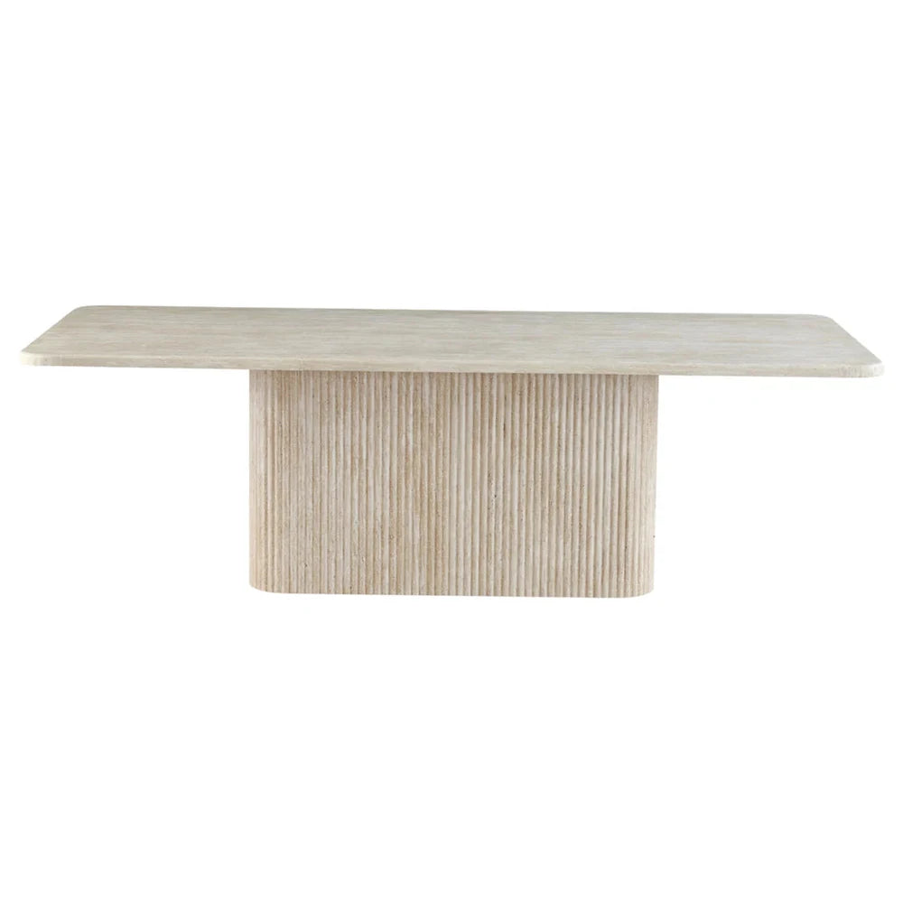 Kumusi Furniture Modern Marble Dining Table Waterproof Natural Travertine Stone Table Custom Factory Direct for Villa