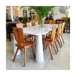 KUMUSI FURNITURE Nordic rectangular natural medium white marble dining table minimalist design home dining room 6/8 dining table