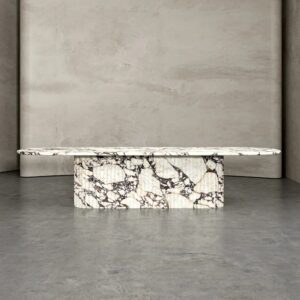 Kumusi Light Luxury Calacatta Viola Dining Table Rectangular Dining Set for Restaurant Use Dining Room Furniture