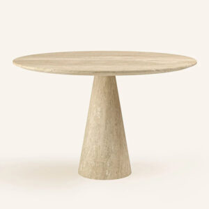Customizable Round Marble Travertine Dining Table Natural Stone Furniture for Kitchen and Living Room