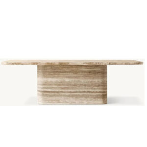 Kumusi Furniture High End Commercial Furniture Living Room Marble Dining Table Concrete Texture Simple Long Table