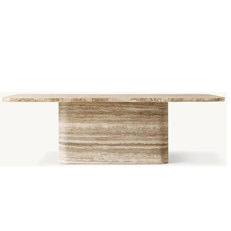 Kumusi Furniture High End Commercial Furniture Living Room Marble Dining Table Concrete Texture Simple Long Table