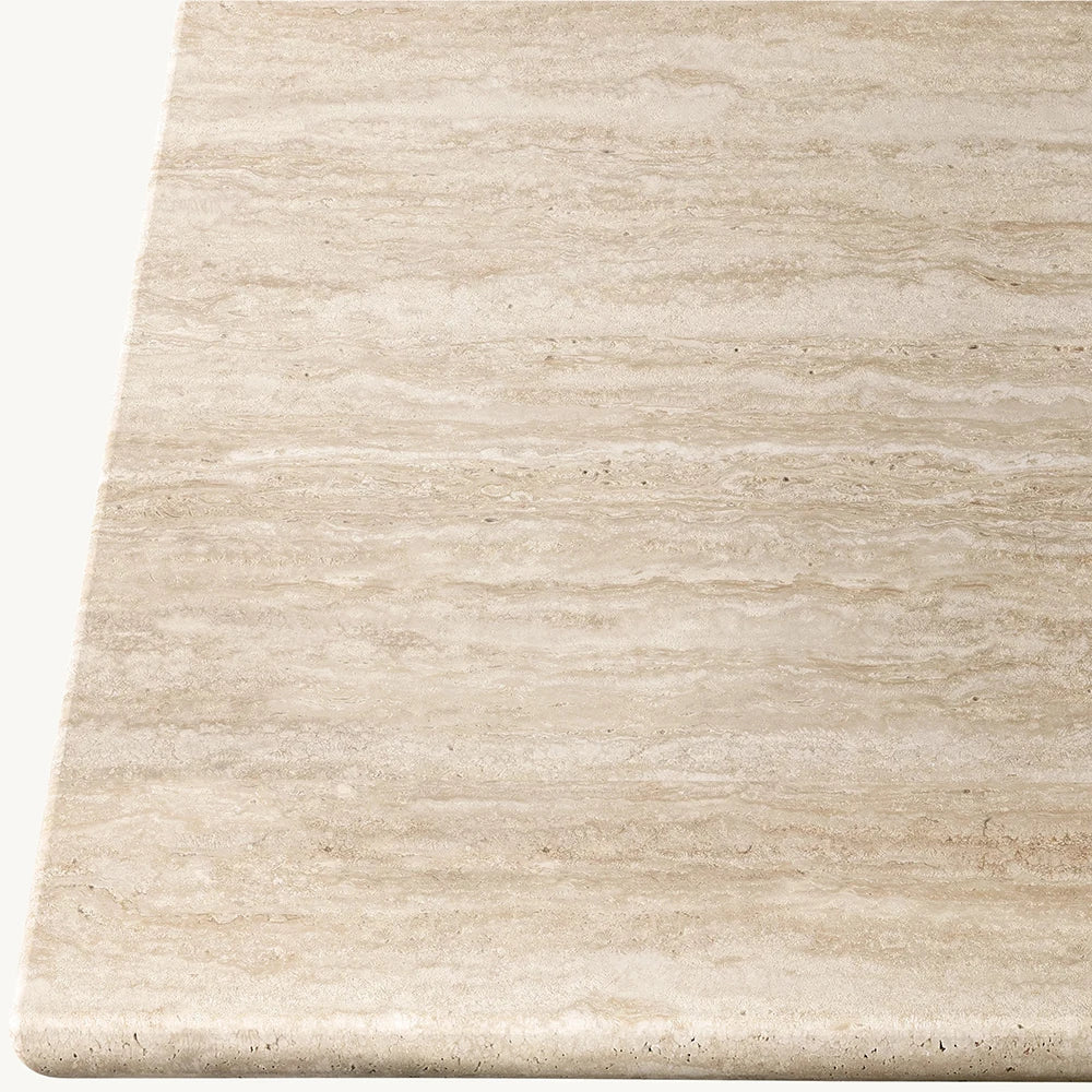 Kumusi Beige Travertine Table for Dining Stone Dining Table - Image 4