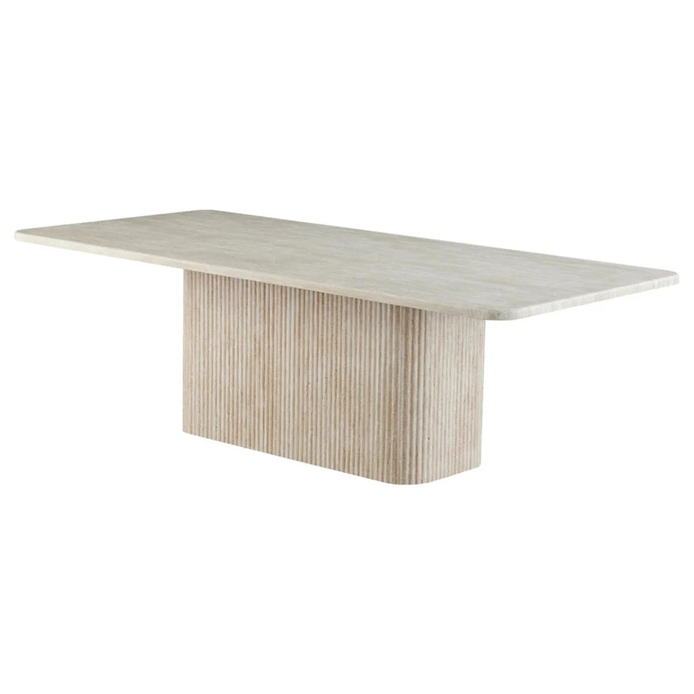 Kumusi Furniture Modern Marble Dining Table Waterproof Natural Travertine Stone Table Custom Factory Direct for Villa - Image 2