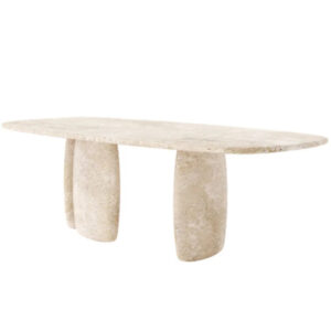 Manufacturer Solid Marble Material Classical Design Travertine Dining Table