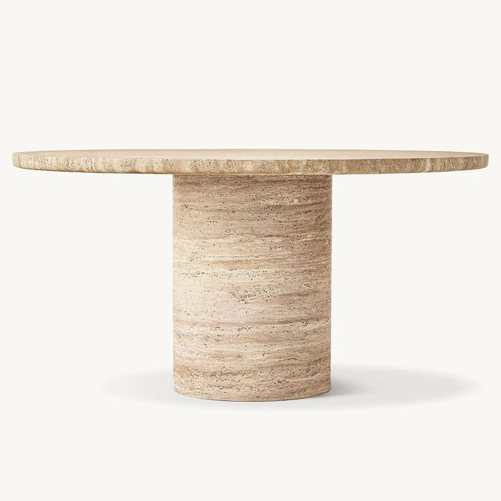 Kumusi New Travertine Round Dining Table, Modern Style, Factory Produced - Image 7