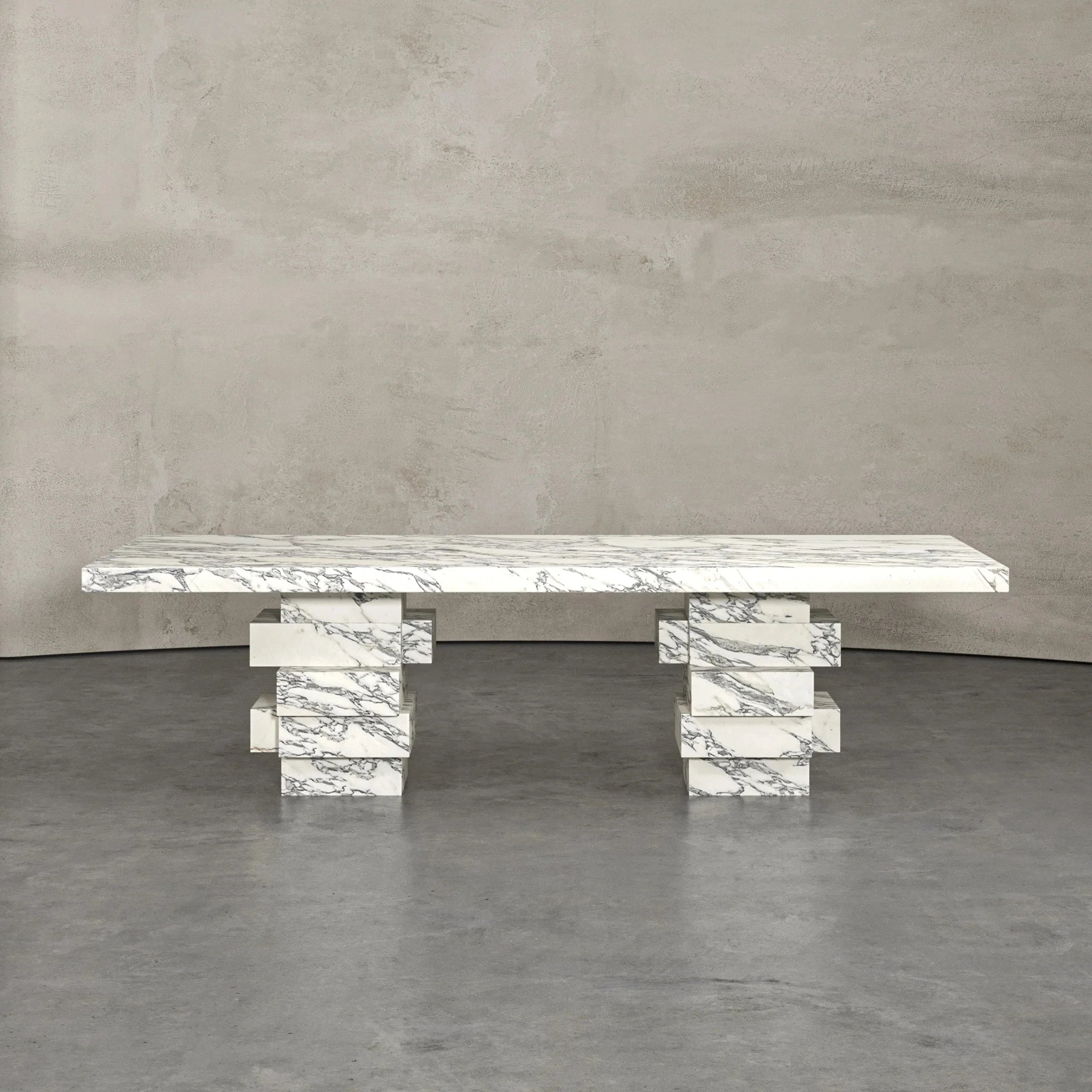Kumusi Furniture Natural Marble Arabescato White Marble Dining Table for 6-8 People - Image 7
