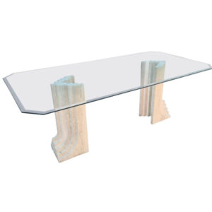 New Home Furniture Dinner Glass Table Simplicity Dining Table with Glass Table Top and Beech Marble Legs