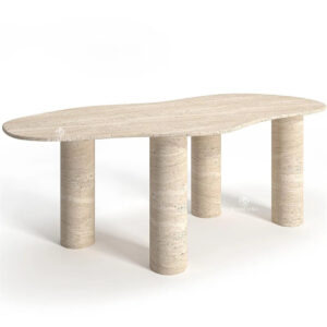 Asymmetric Table with 4 Legs Dining Table