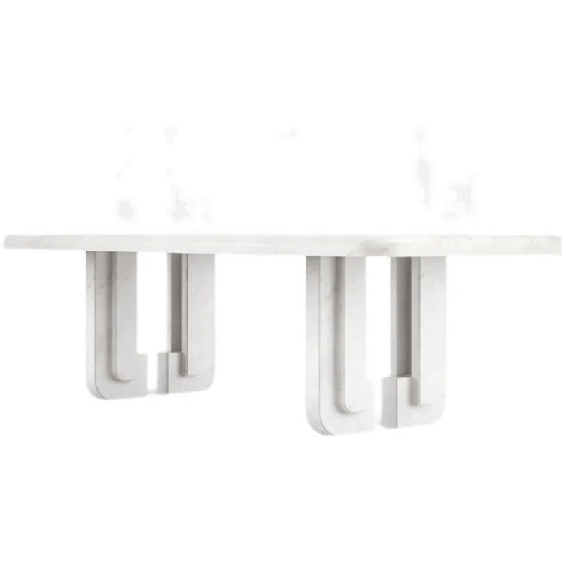 KUMUSI FURNITURE Unique Design Modern Dining Table Set Dining Room Furniture White Marble Dining Table Set 6 Chairs - Image 2