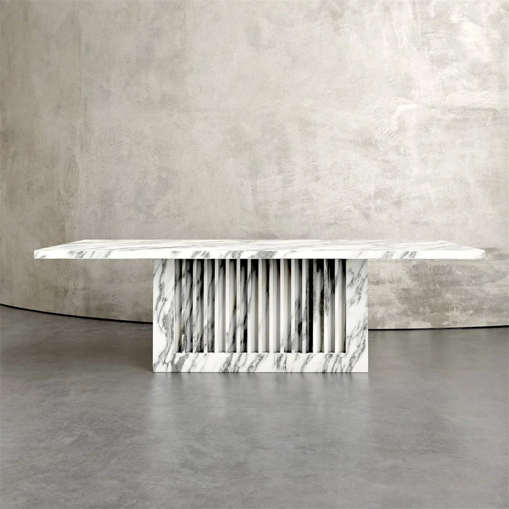 Original Solid Stone Natural Marble Travertine Cutomlized Dining Table - Image 7