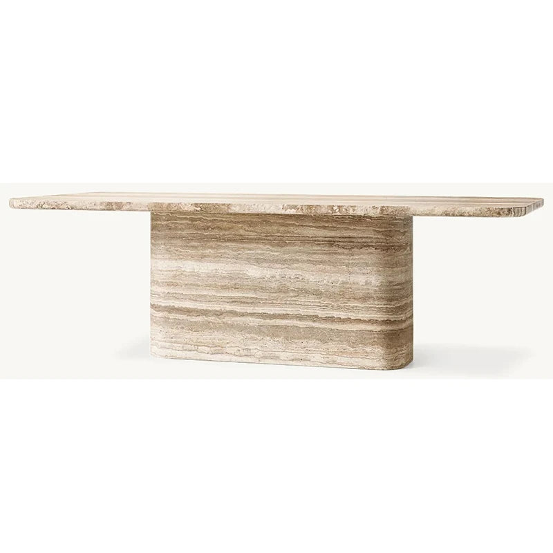 Kumusi Furniture High End Commercial Furniture Living Room Marble Dining Table Concrete Texture Simple Long Table - Image 3
