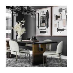 Dining Table 6/8 Seater Large Long Space Black Slate Marble Modern Dining Table