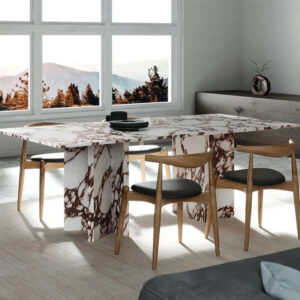 Light Luxury High-end Slate Dining Table Italian Minimalist Post-modern Stone Luxury Dining Table and Chair Set