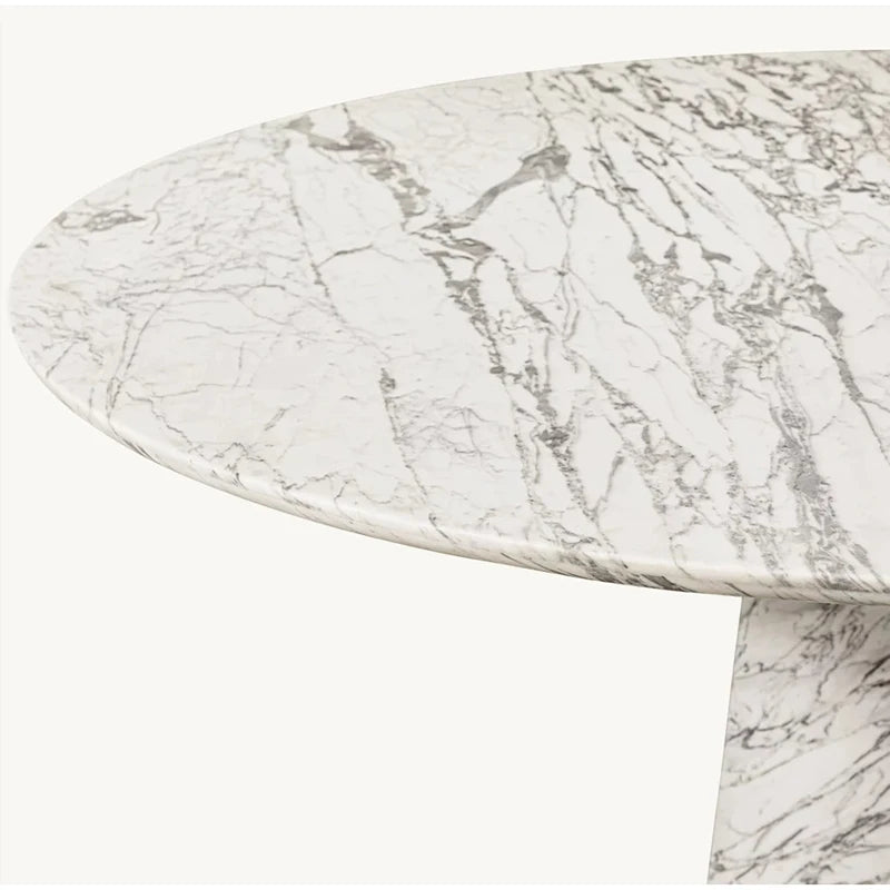 Private Brand High-End Furniture Manufacturer Marble Circular Coffee Table Living Room Travertine Dining Table - Image 3